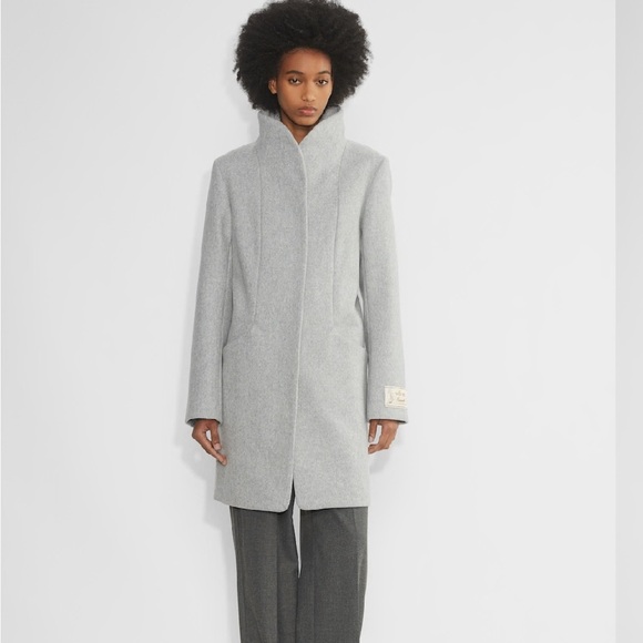 Wilfred The Cacoon Coat New-Virgin Wool, Size L, Heather Light Grey - Picture 14 of 16